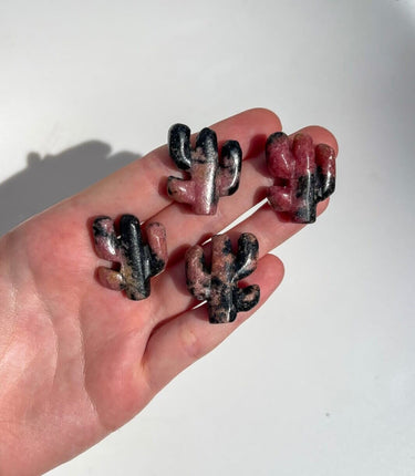 Rhodonite Cactus Halo Quartz